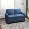 HOMCOM 2 Seater Sofa, Channel Tufted Modern Fabric Couch, Comfy Upholstered Small Sofa Loveseat with Spring Cushion, Back Pillow, for Living Room, Bedroom, Office