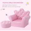 HOMCOM Kids Armchair Toddler Chair Sofa Set with Free Footstool Pink