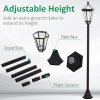Outsunny 2 PCS 1.3M Garden Solar Lamp Post Lights Solar Powered LED Lantern Patio Pathway Walkway Outdoor Water-Resist Auto Switch 6 Hours Black