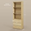 HOMCOM 180cm Tall Bookcase with Storage, Free Standing Bookshelf with 3 Shelves and 3 Drawers, Display Cabinet for Living Room, Home Office, Bedroom