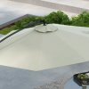 Outsunny 3(m) Cantilever Parasol with Cross Base, Banana Parasol with Crank Handle, Tilt and 8 Ribs, Round Hanging Patio Umbrella for Outdoor Pool, Garden, Balcony, Cream