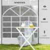 Outsunny Gazebo Side Panels with Windows and Doors, for 3x3(m) or 3x6m Pop Up Gazebo, 2 Pack Sides Replacement, White