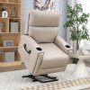 HOMCOM Riser and Recliner Chair for the Elderly, Electric Microfibre Upholstered Lift Chair with Vibration Massage and Heat, Quick Assembly, Remote Control, Cup Holders, Side Pockets, Beige