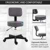 HOMCOM Beautician's Swivel Salon Chair w/ Padded Seat Back 5 Wheels Adjustable Height Salon Hairdressers Tattoo Spa Rolling Cushion Professional 35cm Grey