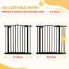 PawHut Pressure Fit Dog Stair Gate No Drilling Safety Gate Auto Close for Doorways, Hallways, 74-87cm Adjustable, 78cm Tall, Black