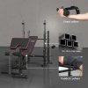 SPORTNOW Weight Bench with Bench Press Rack, Preacher Curl Bench, Leg Curl Machine, Incline or Flat Workout Bench for Home Gym Strength Training Weight Lifting