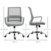 Vinsetto Office Chair, Ergonomic Desk Chair, Mesh Computer Chair with Back Support, Adjustable Height and Swivel Rolling Wheels, Grey