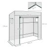 Outsunny Tomato Greenhouse with Reinforced PE Cover, Walk-in Garden Growhouse with Large Roll-up Door and 2 Mesh Windows, Portable Indoor Outdoor Green House, 196L x 77W x 178Hcm, White