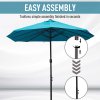 Outsunny 4.6m Garden Parasol Double-Sided Sun Umbrella Patio Market Canopy Shade Outdoor Blue - NO BASE