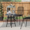 Outsunny Outdoor Coffee Table, Garden PE Rattan Side Table with Plastic Wood Table Top, X-Shape Support for Indoor, Outdoor, Balcony, Patio, Grey