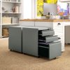 Vinsetto 3-Drawer Filing Cabinet with Lock, Mobile Steel File Cabinet for A4, Legal and Letter Size, Under Desk Drawers with Pre-Assembled Body for Home Office, 39 x 48 x 60 cm, Grey