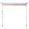 Outsunny Balcony 2 x 1.5m Manual Adjustable Awning DIY Patio Clamp Awning Canopy  Retractable Shade Shelter - Beige