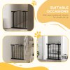 PawHut Pressure Fit Dog Stair Gate No Drilling Safety Gate Auto Close for Doorways, Hallways, 74-80cm Adjustable, 78cm Tall, Black