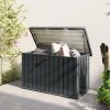 Outsunny 400L Garden Storage Box Waterproof Metal Outdoor Storage Box with Lockable Lid, Storage Container Furniture Deck Box, 124 x 66 x 72 cm, Dark Grey