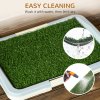 PawHut Dog Toilet, Puppy Training Pad Indoor, Portable Puppy Pad with Artificial Grass, Grid Panel, Tray, 46.5 x 34cm