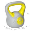 SPORTNOW Kettlebell, 4kg Kettle Bells with Handle for Home Gym Weight Lifting and Strength Training, Yellow and Grey