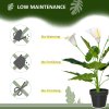 HOMCOM Set of 2 Artificial Realistic Calla Lily Flower, Faux Decorative Plant in Nursery Pot for Indoor Outdoor Decor, 55cm