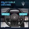 AIYAPLAY Maserati GT2 Licensed 12V Electric Car for Kids, Kids' Electric Ride on with Suspension System, Remote Control, USB, Music, Horn, Lights, Auxiliary Wheels, for Ages 3-5 Years, White