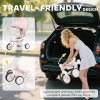 AIYAPLAY Kids Trike, Foldable Toddler Tricycle 5 in 1 with Adjustable Parent Handle & Removable Canopy, 5-point Safety Harness, Footrest, Storage Bag, for Ages 1-3 Years, Pink
