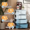 HOMCOM Kids Storage Units with 4 Drawers 4 Tier Chest Vertical Dresser Tower Toy Organiser for Nursery Playroom Kindergarten Blue