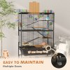 PawHut Hamster Cage, 5 Tier Large Gerbil Cage on Wheels with 17 cm Deep Tray, Storage Shelf, Big Exercise Wheel, Tube System, Hut, Platforms, Ramps, Food Dish, Water Bottle, for Syrian Hamsters, Rats