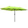 Outsunny 4.6m Large Garden Parasol Double-Sided Sun Umbrella Patio Market Canopy Shade Outdoor Lime Green - NO BASE