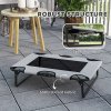 PawHut Raised Dog Bed, Portable Elevated Pet Cot with Breathable Mesh for Indoor Outdoor, for Small Medium Dogs, 75 x 51 x 18 cm, Light Grey