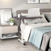 HOMCOM Height Adjustable Over Bed Table with Wheels, C Shaped Laptop Desk, Portable Hospital Bed Table for Living Room, Bedroom
