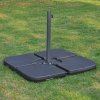 Outsunny 4 Pieces Parasol Base Stand Weights for Banana Hanging Cantilever Umbrella, Water and Sand Filled, Up to 72kg, Black