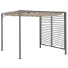 Outsunny 2.8 x 3(m) Metal Outdoor Pergola with Retractable Roof, Outdoor Gazebo Canopy Shelter with Grommet Holes for Garden, Patio, Lawn, Beige