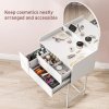 HOMCOM Dressing Table with Arched Mirror, Modern Makeup Desk with 3 Drawers, Small Vanity Table for Bedroom, Small Spaces, 60 x 42.5 x 131 cm, White