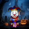 Outsunny 4ft Halloween Inflatable Clown on Bicycle, Blow Up Outdoor Halloween Decoration with 3 Built-in LED Lights for Garden, Party Indoor Outdoor
