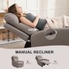 HOMCOM Recliner Armchair, Manual Reclining Chair with Adjustable Leg Rest and Reclining Functions, Modern Microfibre Overstuffed Lounge Seating for Living Room, Bedroom, Grey