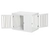 PawHut Furniture Style Dog Crate with Two Doors, End Table Pet Cage Kennel with Locks, for Medium Dogs - White