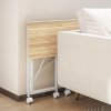 HOMCOM Small Folding Desk, 80 cm Foldable Computer Desk on Wheels for Small Space, Easy Assembly, Space Saving Writing Table for Home Office, Bedroom, Natural Tone