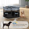PawHut Dog Pen, Pet Playpen, Portable Foldable Dog Cat Playpen Soft Pet Cage with Storage Bag for Puppies, Rabbits, Kittens, Guinea Pigs, 74 x 60 x 45cm - Grey