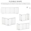 PawHut Freestanding Pet Gate 4 Panel Dog Barrier Folding Safety Fence with Support Feet up to 204cm Long 75cm Tall for Doorway Stairs, White