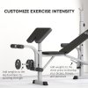 HOMCOM Adjustable Weight Bench with Squat Rack, Heavy Duty Bench Press Rack with Preacher Curl Pad, Leg Developer, Barbell Rack, Butterfly, Home Gym Strength Training Multiuse Workout Bench, Grey