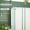Outsunny 3 Tier Lean-to Mini Greenhouse with Reinforced PE Cover, Portable Small Greenhouse with Roll-Up Door, Green Hemmed Edging, 144 x 48 x 152cm, White
