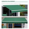 Outsunny 4 x 3(m) Garden Patio Manual Awning Canopy Aluminium Sun Shade Shelter Retractable for Backyard