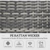 Outsunny Folding Rattan Sun Lounger, Wicker Garden Lounger with Cushion and Pillow, Outdoor Sunbed with Steel Frame for Patio, Beach, Terrace, Mixed Grey
