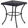 Outsunny 45cm Square Garden Table, Outdoor Metal Bistro Side Desk with Mesh Top, Black