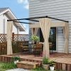 Outsunny 3 x 3(m) Pergola with Retractable Roof Canopy and Curtains, Metal Frame Garden Gazebo Outdoor Sun Shade Shelter for Grill, Patio, Deck, Beige