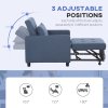 HOMCOM 3 in 1 Sofa Bed, Convertible Foldable Sleeper Chair Bed, Tufted Pull Out Sleeper Couch with Adjustable Backrest for Living Room and Bedroom