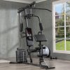 HOMCOM Multi Gym Equipment, Multifunction Home Gym Machine with 45kg Weight Stack, for Lat Pulldown, Leg Extensions, Preacher Bicep Curls, Triceps Pulldowns, Chest Press, Strength Training