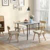 HOMCOM Folding Dining Table, Extendable Kitchen Table for Small Space, Drop Leaf Table for 2-4 People, Grey