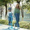 AIYAPLAY Electric Scooter for Kids Ages 4-7, with Auxiliary Rear Wheels, Flashing LED Light and Electric Brake, Kids Electric Scooter for Boys Girls, 6 KM/H & 8 KM, Blue