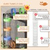 PawHut Hamster Cage, 5 Tier Large Gerbil Cage on Wheels with 17 cm Deep Tray, Storage Shelf, Big Exercise Wheel, Tube System, Hut, Platforms, Ramps, Food Dish, Water Bottle, for Syrian Hamsters, Rats