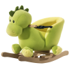 HOMCOM Kids Rocking Horse, Plush Ride-On Dinosaur Seat w/ Safety Belt, 32 Songs, Ride-On Horses Toy, for Ages 18+ Months - Green