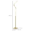 HOMCOM LED Floor Lamp with 3 Adjustable Brightness, Modern Dimmable Standing Lamp with Foot Switch for Bedroom, Living Room, Gold Tone